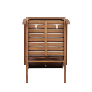 English Elm Leah Acacia Wood Adirondack Outdoor Chat Set with Slatted Table and Two Chairs Brown - A N776P524629B