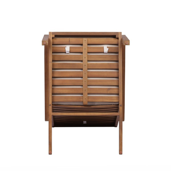 English Elm Leah Acacia Wood Adirondack Outdoor Chat Set with Slatted Table and Two Chairs Brown - A N776P524629B