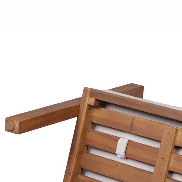 English Elm Leah Acacia Wood Adirondack Outdoor Chat Set with Slatted Table and Two Chairs Brown - A N776P524629B