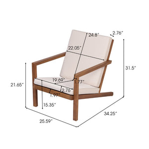 English Elm Leah Acacia Wood Adirondack Outdoor Chat Set with Slatted Table and Two Chairs Brown - A N776P524629B