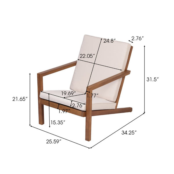 English Elm Leah Acacia Wood Adirondack Outdoor Chat Set with Slatted Table and Two Chairs Brown - A N776P524629B