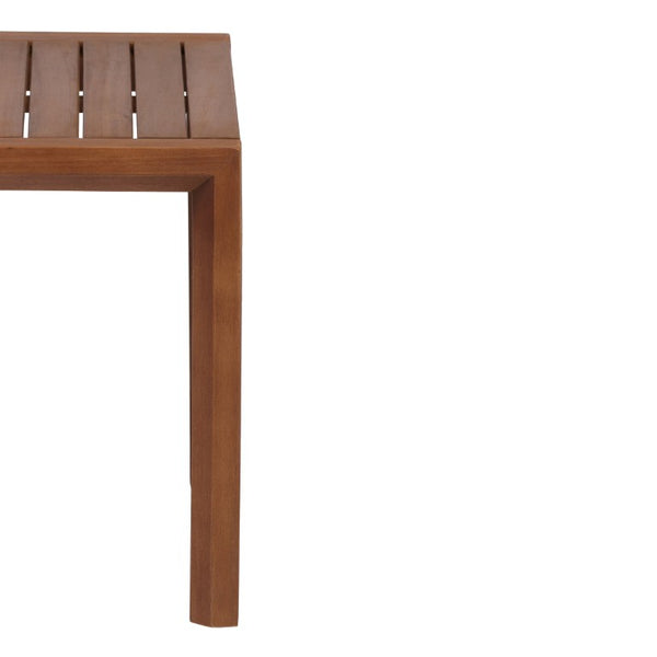 English Elm Leah Acacia Wood Adirondack Outdoor Chat Set with Slatted Table and Two Chairs Brown - A N776P524629B