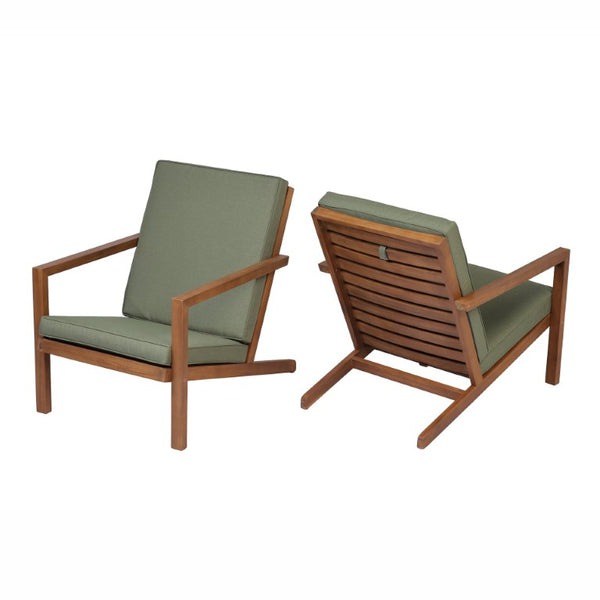 English Elm Leah Acacia Wood Adirondack Outdoor Chat Set with Slatted Table and Two Chairs Brown - B N776P524629G
