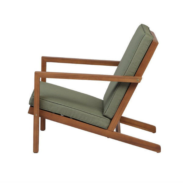 English Elm Leah Acacia Wood Adirondack Outdoor Chat Set with Slatted Table and Two Chairs Brown - B N776P524629G