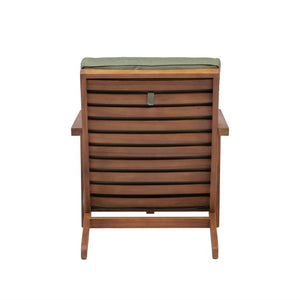 English Elm Leah Acacia Wood Adirondack Outdoor Chat Set with Slatted Table and Two Chairs Brown - B N776P524629G