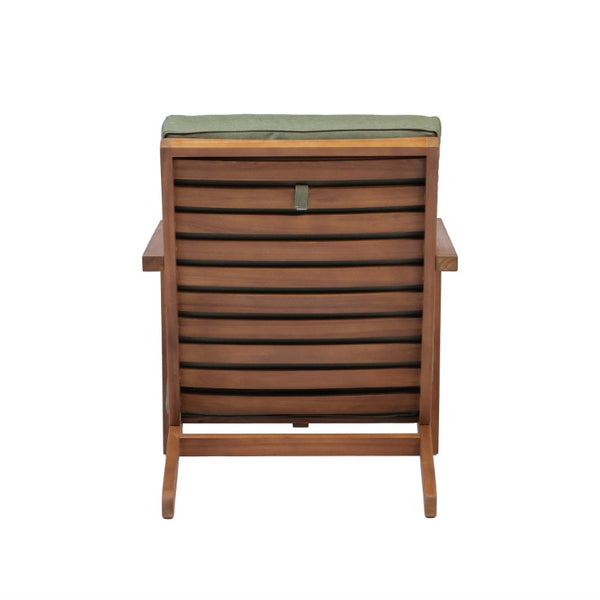 English Elm Leah Acacia Wood Adirondack Outdoor Chat Set with Slatted Table and Two Chairs Brown - B N776P524629G