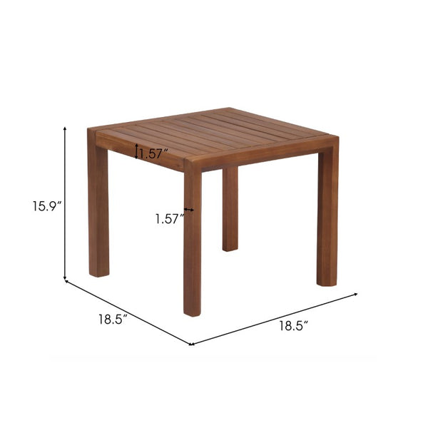 English Elm Leah Acacia Wood Adirondack Outdoor Chat Set with Slatted Table and Two Chairs Brown - B N776P524629G