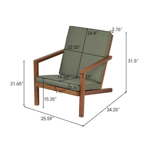 English Elm Leah Acacia Wood Adirondack Outdoor Chat Set with Slatted Table and Two Chairs Brown - B N776P524629G