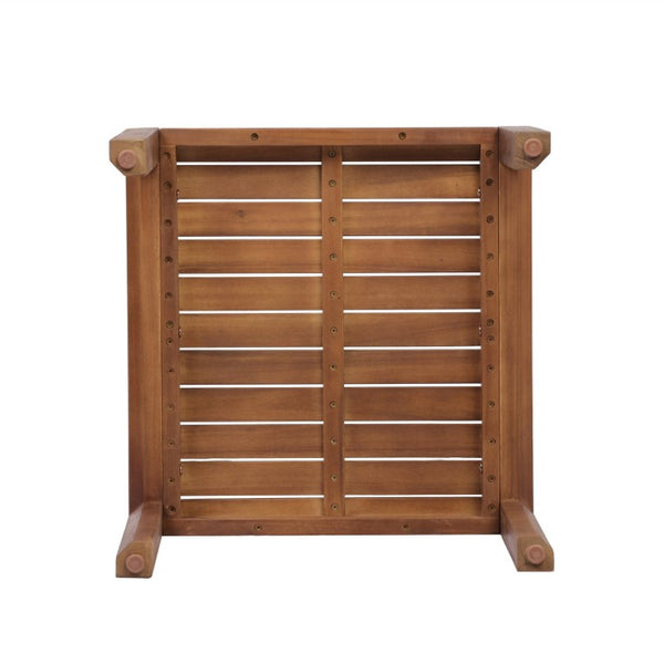 English Elm Leah Acacia Wood Adirondack Outdoor Chat Set with Slatted Table and Two Chairs Brown - B N776P524629G
