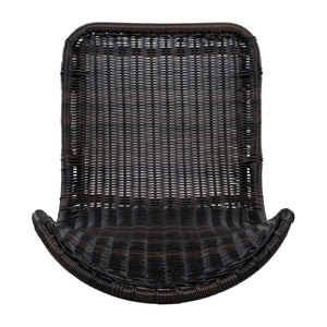 English Elm Boho Handwoven PE Wicker Outdoor Accent Chair Set All Weather Patio Seating Dark Brown Rattan Set of 2 N776P527284B