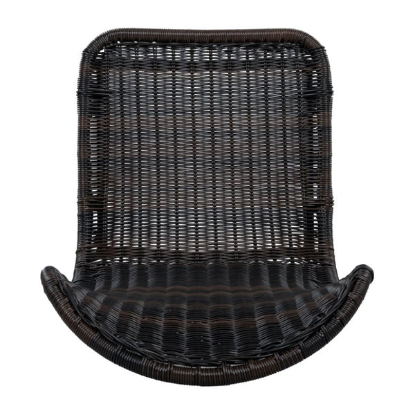 English Elm Boho Handwoven PE Wicker Outdoor Accent Chair Set All Weather Patio Seating Dark Brown Rattan Set of 2 N776P527284B