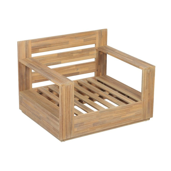 English Elm Outdoor Acacia Wood Patio Lounge Chairs with Thick Cushions for Modern Decks Set of 2 N776P533818L-2