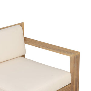 English Elm Outdoor Acacia Wood Patio Lounge Chairs with Thick Cushions for Modern Decks Set of 2 N776P533818L-2