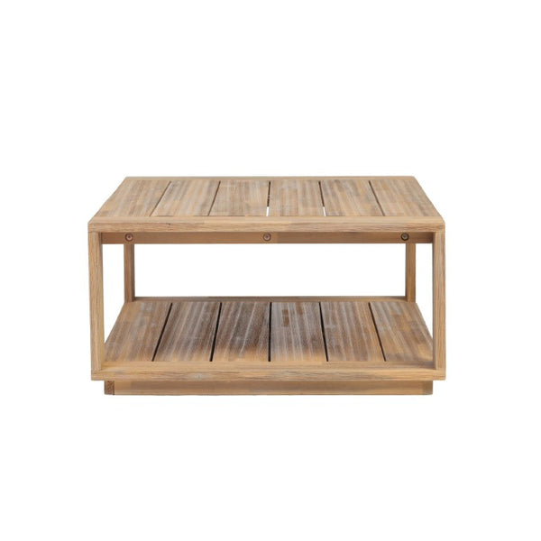 English Elm Outdoor Acacia Wood Patio Sofa and Coffee Table Set for Modern Coastal Living N776P533946L