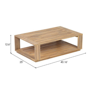 English Elm Outdoor Acacia Wood Patio Sofa and Coffee Table Set for Modern Coastal Living N776P533946L