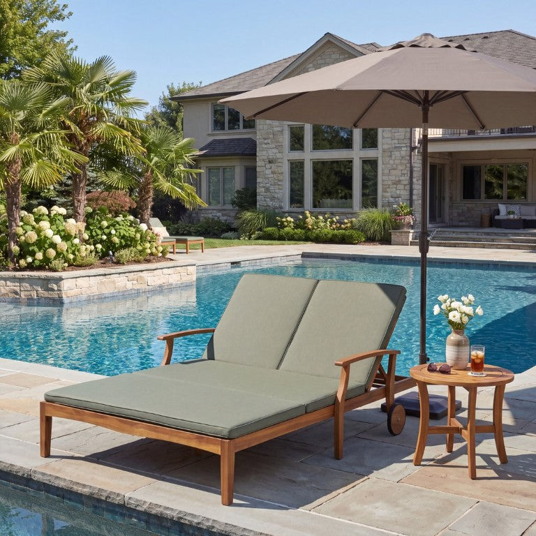 English Elm Perla Dual Reclining Outdoor Chaise Lounge for Two Resort Style Patio Comfort N776P534924G