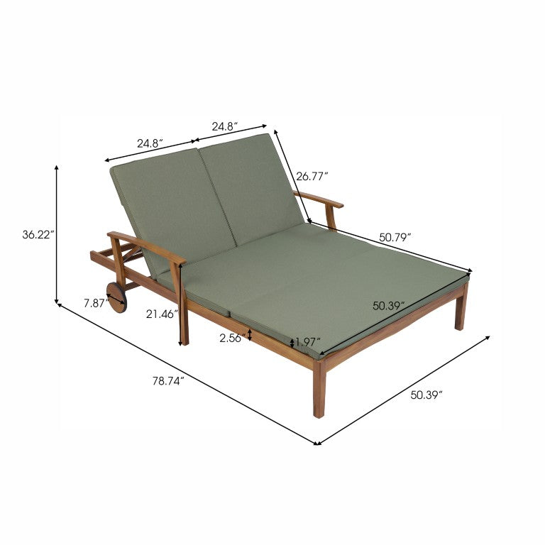 English Elm Perla Dual Reclining Outdoor Chaise Lounge for Two Resort Style Patio Comfort N776P534924G