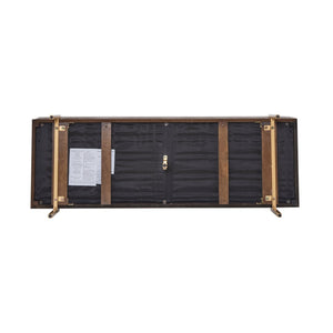 English Elm Upholstered Channel Tufted Bench with Gold Legs for Bedroom or Living Room N778P233330G