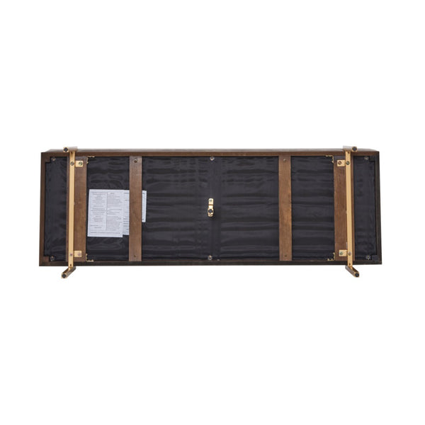English Elm Upholstered Channel Tufted Bench with Gold Legs for Bedroom or Living Room N778P233330G