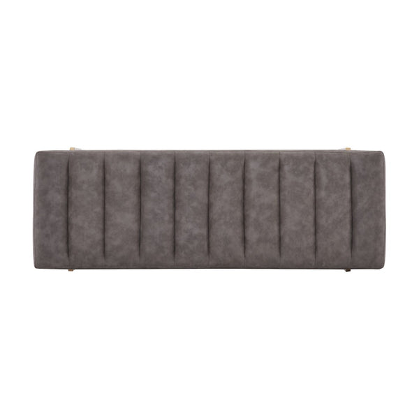 English Elm Upholstered Channel Tufted Bench with Gold Legs for Bedroom or Living Room N778P233330G