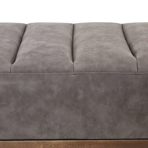 English Elm Upholstered Channel Tufted Bench with Gold Legs for Bedroom or Living Room N778P233330G