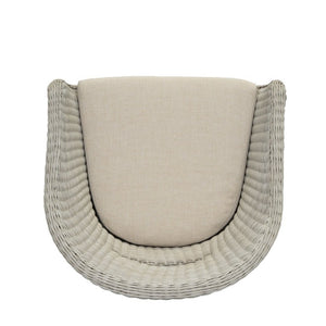 English Elm Outdoor Rattan Dining Arm Chairs with Cushions Set of 2 Acacia Aluminum Patio Beige, Grey Ash, Natural 26.5 L x 26.2 W x 34.1 H N778P254425N