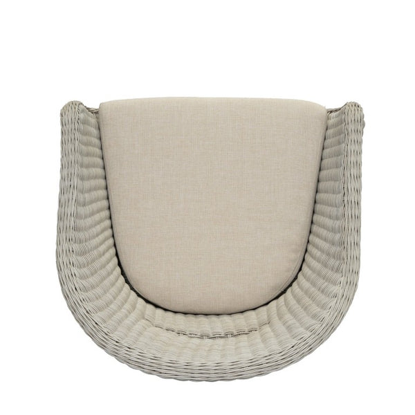 English Elm Outdoor Rattan Dining Arm Chairs with Cushions Set of 2 Acacia Aluminum Patio Beige, Grey Ash, Natural 26.5 L x 26.2 W x 34.1 H N778P254425N