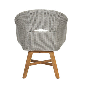 English Elm Outdoor Rattan Dining Arm Chairs with Cushions Set of 2 Acacia Aluminum Patio Beige, Grey Ash, Natural 26.5 L x 26.2 W x 34.1 H N778P254425N