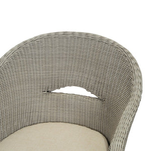 English Elm Outdoor Rattan Dining Arm Chairs with Cushions Set of 2 Acacia Aluminum Patio Beige, Grey Ash, Natural 26.5 L x 26.2 W x 34.1 H N778P254425N