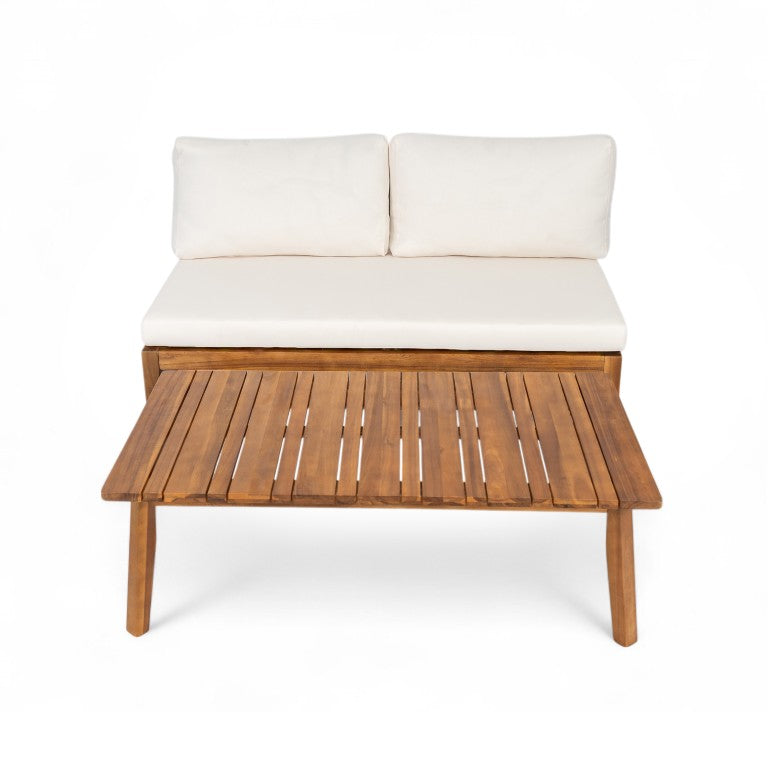English Elm Patio Acacia Wood Loveseat and Coffee Table Set for Outdoor Entertaining Spaces N778P285892W