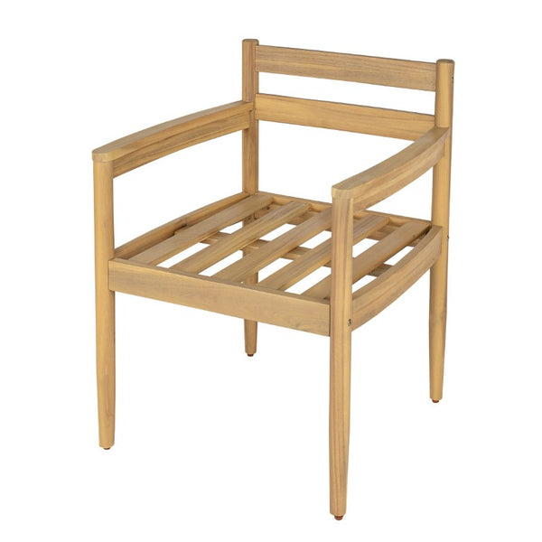 English Elm Outdoor Rattan Dining Arm Chairs with Cushions Set of 2 Acacia Aluminum Patio Beige, Light Teak 31.75 L x 24 W x 23.25 H N778P288156L