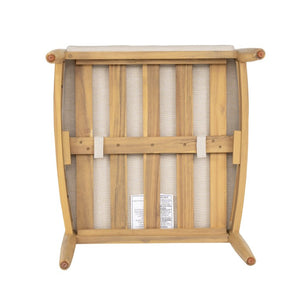 English Elm Outdoor Rattan Dining Arm Chairs with Cushions Set of 2 Acacia Aluminum Patio Beige, Light Teak 31.75 L x 24 W x 23.25 H N778P288156L