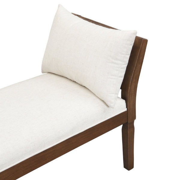 English Elm Solid Wood Farmhouse Bench with Cross Back Frame Padded Seat and Accent Pillows N778P340441B