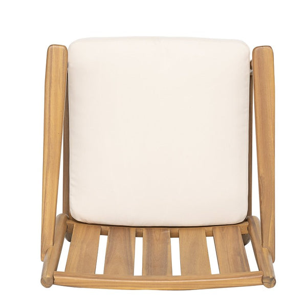 English Elm 2-Piece Outdoor Solid Acacia Wood Slatted Dining Chairs with Removable Cushions N778P342926N