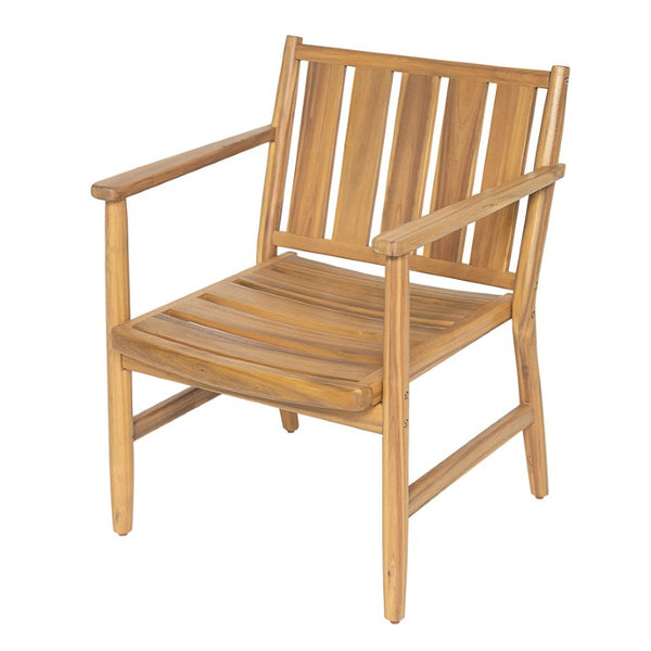 English Elm 2-Piece Outdoor Solid Acacia Wood Slatted Dining Chairs with Removable Cushions N778P342926N