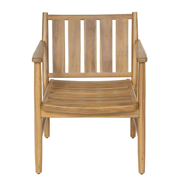 English Elm 2-Piece Outdoor Solid Acacia Wood Slatted Dining Chairs with Removable Cushions N778P342926N