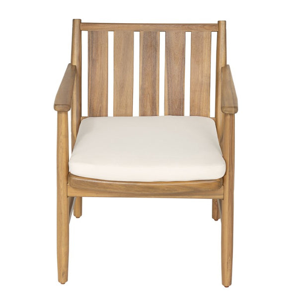 English Elm 2-Piece Outdoor Solid Acacia Wood Slatted Dining Chairs with Removable Cushions N778P342926N