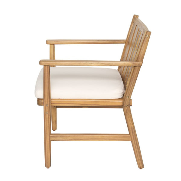 English Elm 2-Piece Outdoor Solid Acacia Wood Slatted Dining Chairs with Removable Cushions N778P342926N