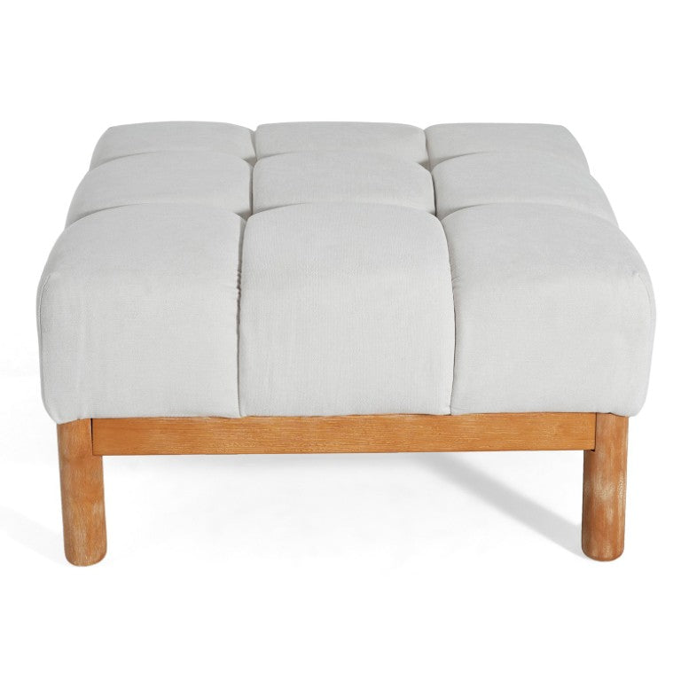 English Elm Modern Square Tufted Ottoman Plush Foam Seat Living Room Footrest Accent Piece N778P346284I