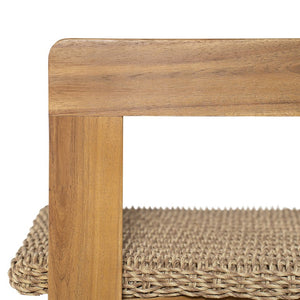 English Elm Outdoor Rattan Dining Arm Chairs with Cushions Set of 2 Acacia Aluminum Patio Light Brown, Teak 20.87 L x 22.05 W x 29.92 H N778P348862T