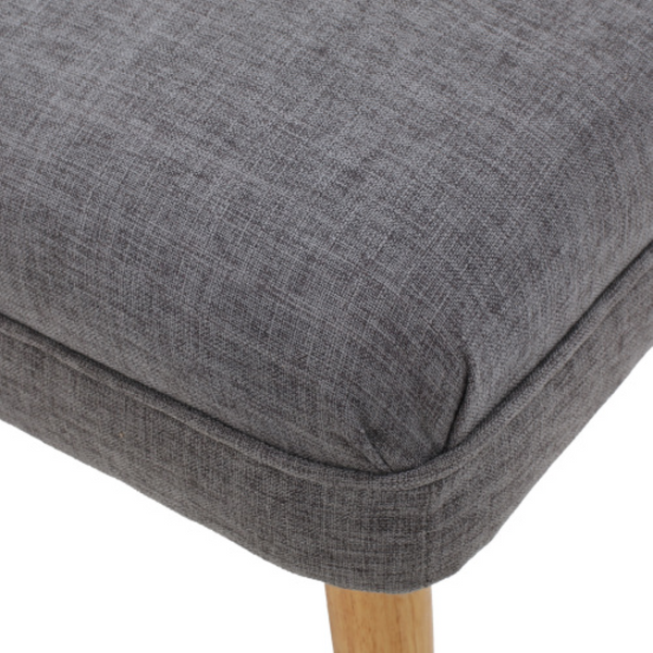 English Elm 38 Inch Rectangular Linen Look Ottoman Bench with Rubberwood Legs for Bedroom N778P371013G