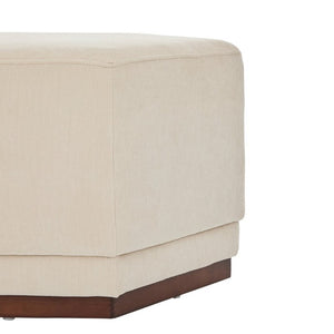English Elm Nova Hexa Chenille Hexagon Ottoman Solid Wood Base Geometric Accent Footrest for Living Rooms N778P379210B