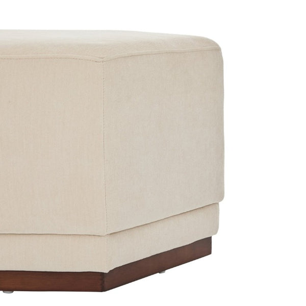 English Elm Nova Hexa Chenille Hexagon Ottoman Solid Wood Base Geometric Accent Footrest for Living Rooms N778P379210B