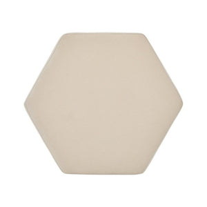 English Elm Nova Hexa Chenille Hexagon Ottoman Solid Wood Base Geometric Accent Footrest for Living Rooms N778P379210B