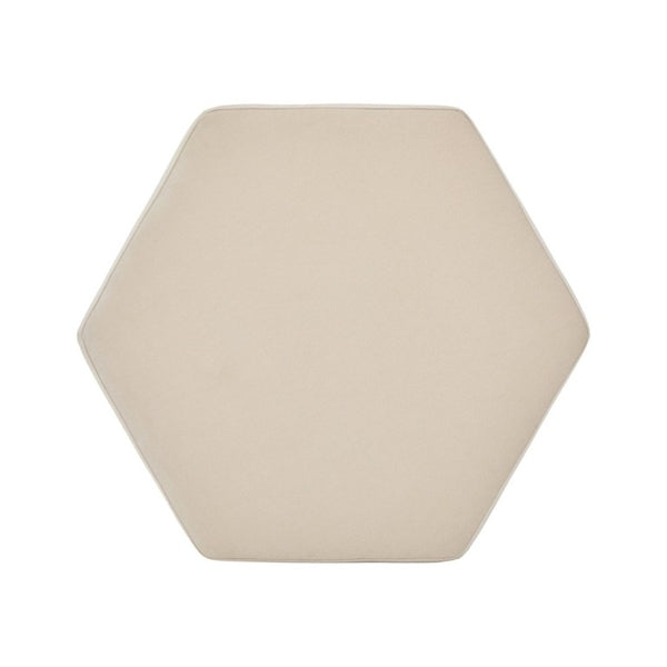 English Elm Nova Hexa Chenille Hexagon Ottoman Solid Wood Base Geometric Accent Footrest for Living Rooms N778P379210B