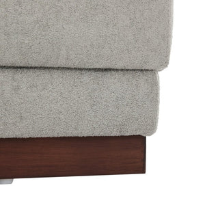 English Elm Nova Hexa Hexagonal Accent Stool Gray Fabric Cushion Walnut Wood Base Modern Living N778P379210G
