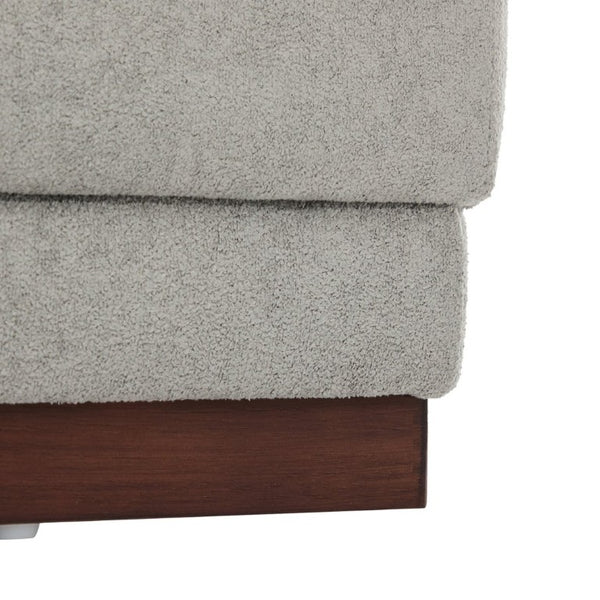 English Elm Nova Hexa Hexagonal Accent Stool Gray Fabric Cushion Walnut Wood Base Modern Living N778P379210G