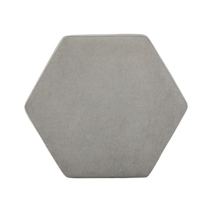 English Elm Nova Hexa Hexagonal Accent Stool Gray Fabric Cushion Walnut Wood Base Modern Living N778P379210G