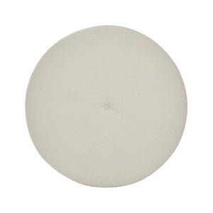 English Elm Monroe Round Beige Fabric Ottoman Walnut Wood Base Footrest Accent Living Room N778P379226B