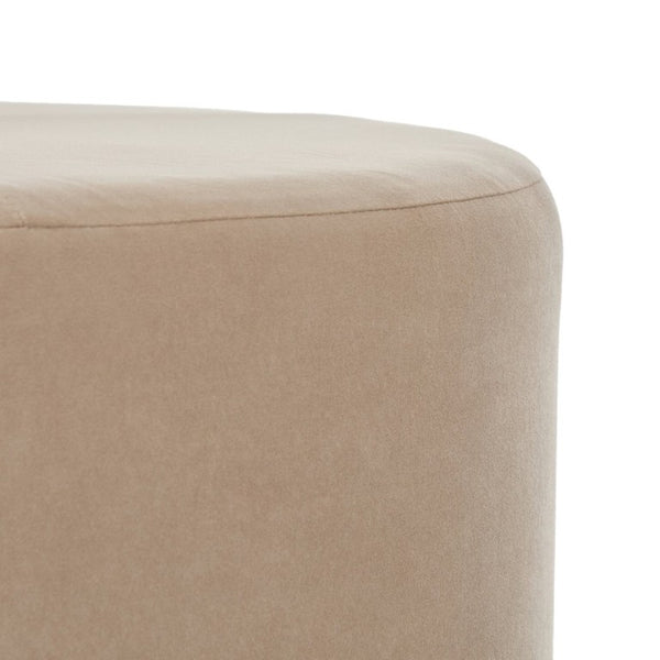 English Elm Arden Velvet Round Ottoman with Walnut Wood Base for Living Room or Bedroom N778P379226C
